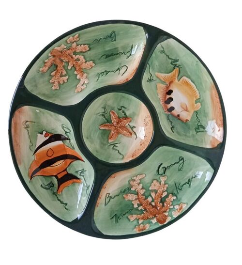 CERAMIC PLATTER "SEABED" 5 POSITIONS DIMENSION: 35x4cm DD-111