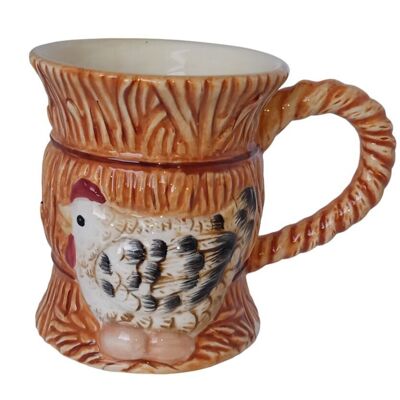 CERAMIC EMBOSSED EASTER MUG "CHICKEN" DIMENSION: 14x9x11cm MM-368