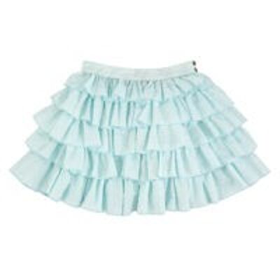 Girl's summer skirt | light green striped ruffles | RUFFLE SKIRT