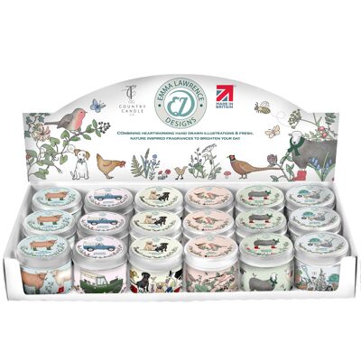Emma Lawrence 18 Tin Candles Counter Top Display Collection
