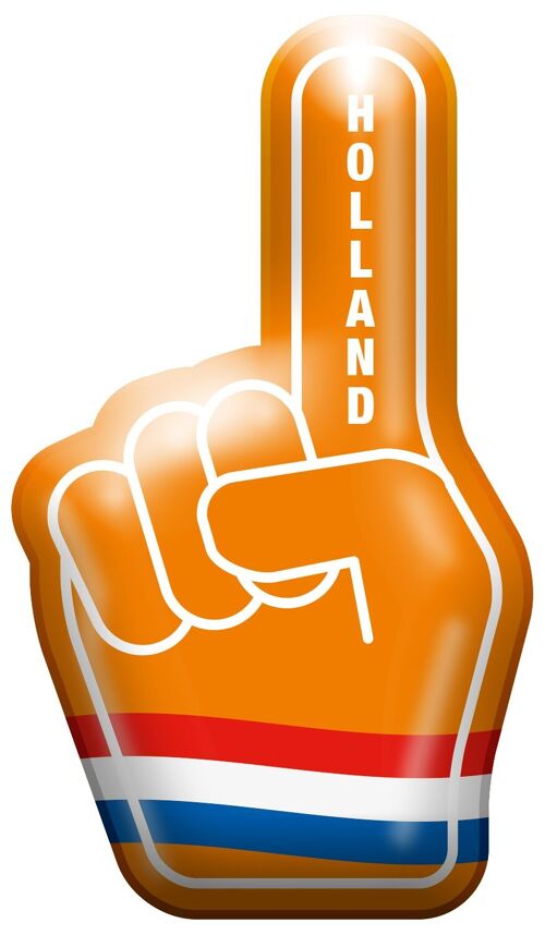 Inflatable hand - 'Holland' - Orange - 15.4 x 15.8 cm