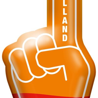 Inflatable hand - 'Holland' - Orange - 15.4 x 15.8 cm