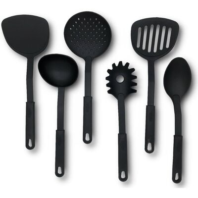 Lot de 6 Cuillères de Cuisine Anti-Adhésives : Essentiel pour Cuisiner, Résistant à la Chaleur et Facile à Nettoyer