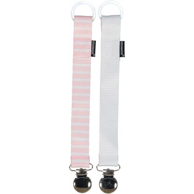 Pacifier holder 2-pack Pink / white