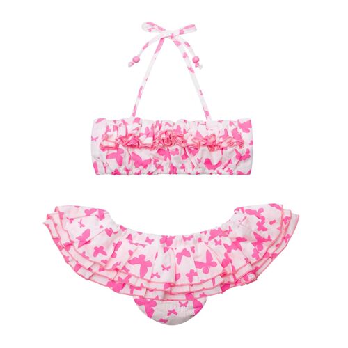 Maillot de bain fille | blanc, rose fuchsia | SWAN