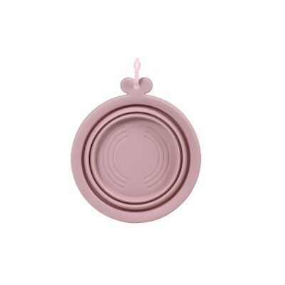 Ciotola da viaggio pieghevole 750 ml in Silicone rosa