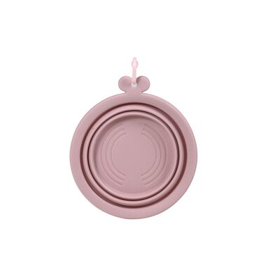 Collapsible travel bowl 750 ml in pink silicone