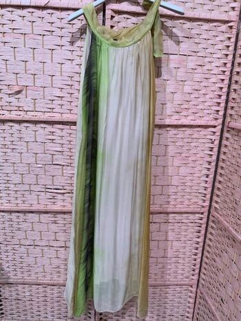 Robe longue sans manches en soie italienne multicolore pour femmes 13