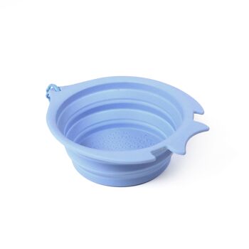 Bol de voyage pliable 1400 ml en silicone bleu 3