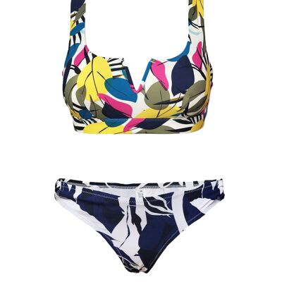 Multi colour preformed bikini sets with print for women