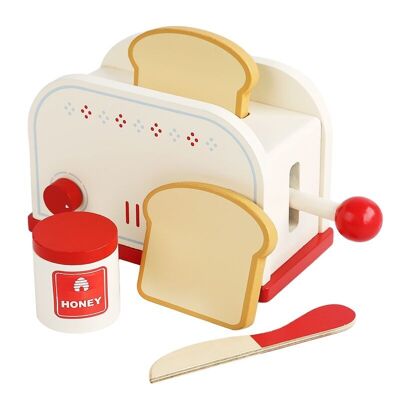Spielzeug Toaster aus Holz mit Zubehör