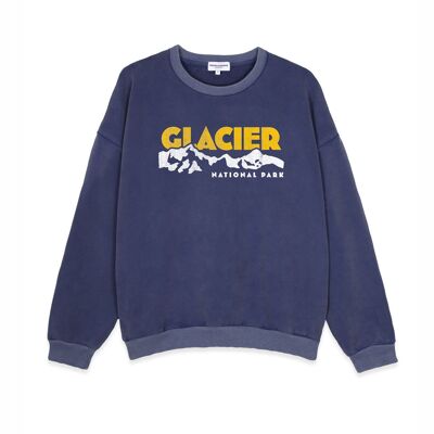 Nachtblaue French Disorder Glacier Pullover für Herren