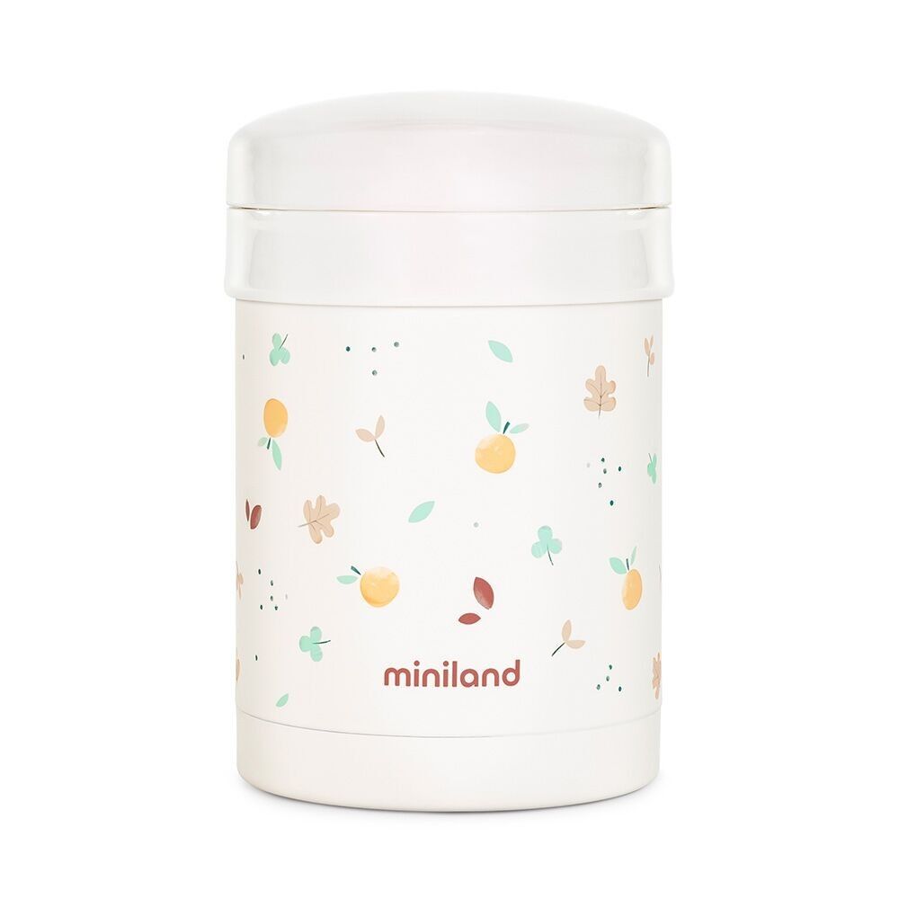 Miniland Thermetic Valencia.   Thermos da 700 ml per cibi solidi, con doppio strato di acciaio e interni ermetici, che mantiene la temperatura calda e fredda per ore. Collezione Valencia