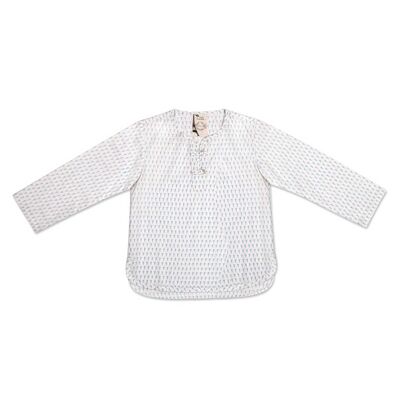 Boy's summer shirt | white printed triangles | ROBINSON