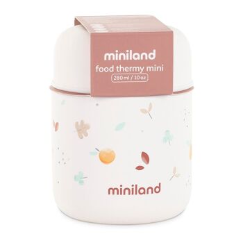 Miniland Food Thermy Mini Valence 280ml.    Thermos alimentaire pour bébé 280 ml, avec double couche d'acier qui maintient la température des aliments pendant des heures. Collection Valence 8