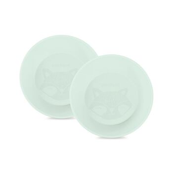 Miniland Dolce Mint Ensemble de bols.    Vaisselle circulaire comprenant 2 bols.    Fabriqué en Espagne avec des matériaux de haute qualité et conçu pour tous les enfants.