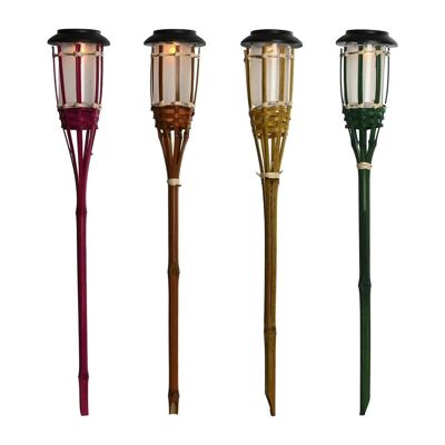 BAMBOO LED LUMINOUS DECORATION 9X9X54 SOLAR 4 SURT. LA211261