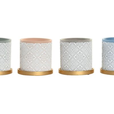 POT CIMENT 14X14X14 AVEC PLAQUE 4 SURT. MC203528