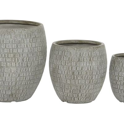 MACETA SET 3 MAGNESIA FIBRA VIDRIO 55X55X55,5 GRIS MC211097