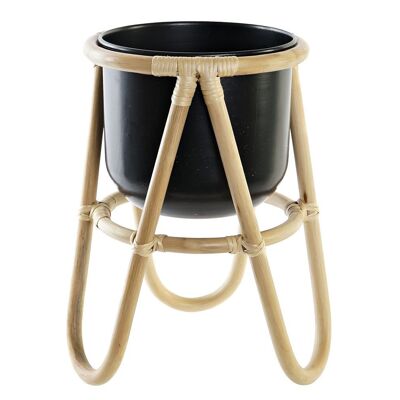 BAMBOO METAL PLANTER 26X26X40 NATURAL MC198851