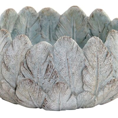 CEMENT PLANTER 20X20X10 FEATHERS AGED GRAY MC189279