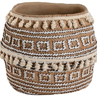 CEMENT POT POT 34X34X26 BROWN POMPONS MC213232