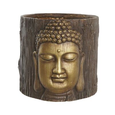 FIBERGLASS PLANTER 30X29X26 AGED BUDDHA MC203223