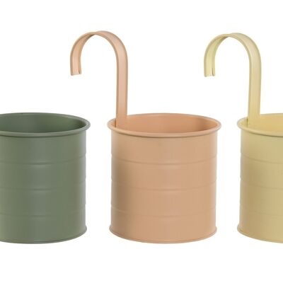 METAL FLOWER POT 11.5X11.5X20 3 ASSORTMENTS MC212987