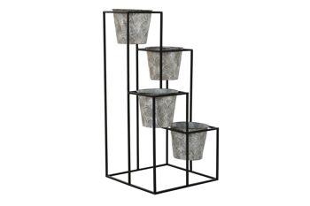 JARDINIÈRE MÉTAL 34X34X71 GRIS USÉ MC195600 1