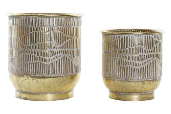 JARDINIÈRE SET 2 METAL 27,5X27,5X29,5 USEE MC188103 1