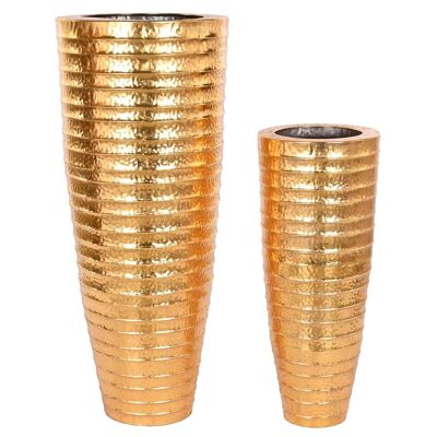 VASO DA FIORIERA SET 2 METALLO 51X51X123 ORO MC209260