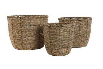 POT DE FLEUR SET 3 FIBRE 31X31X24 BRUN NATUREL MC209455 4