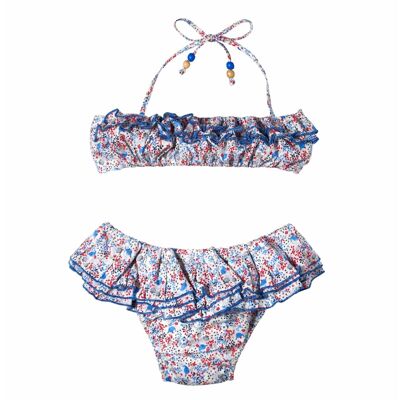 Costume da bagno bambina | conchiglie rosse blu | CIGNO