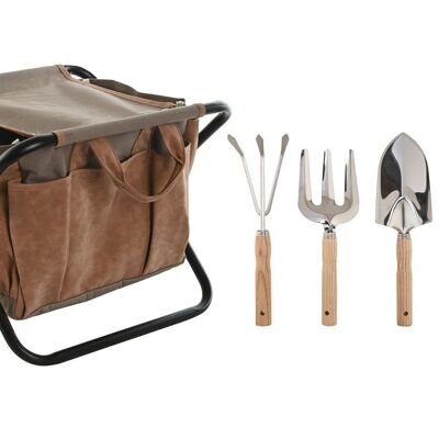 UTENSILIOS SET 8 ALUMINIO 45X45X45 CON TABURETE JA211411