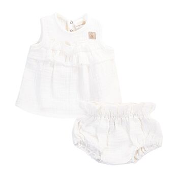 Mini-robe avec jupe-culotte en mousseline de coton biologique 5