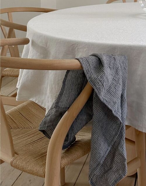 Linen Tea towel (dish towel) / Denim stripes