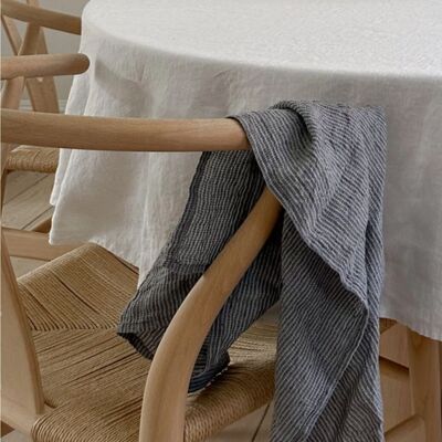 Linen Tea towel (dish towel) / Denim stripes