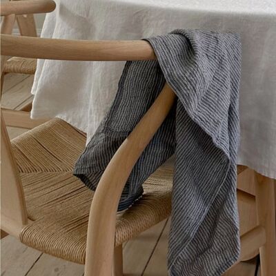 Linen Tea towel (dish towel) / Denim stripes
