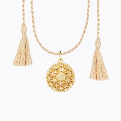 FLOWER OF LIFE - Yellow gold with Cord