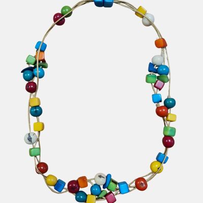 Magnetische Tagua-Halskette „Bruna“