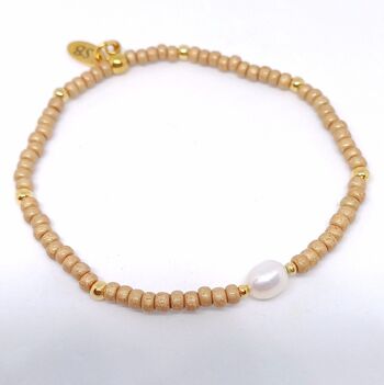 Bracelet extensible Miyuki avec perle d'eau douce 9