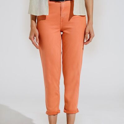 Knöchellange Skinny-Jeans in Orange