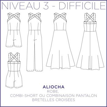 Patron de couture Aliocha - Robe & Combinaison - 34/48 - Difficile 14