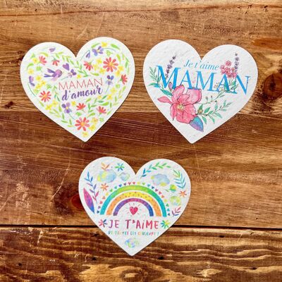 Tarjetas con semillas para plantar el corazón de mamá / Día de la Madre