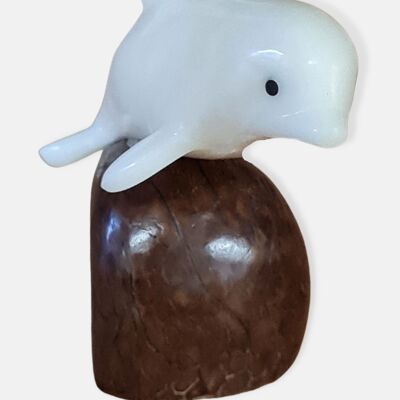 Piccola statuetta del delfino Tagua