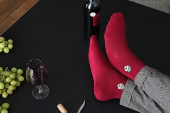 Coffret Chaussettes - Brodées icônes Vin 5