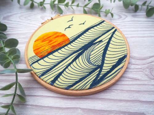 Sunset at Sea, Seascape Embroidery Craft DIY Kit