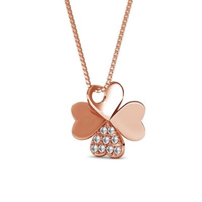 Clover Pendants - Rose Gold and Crystal
