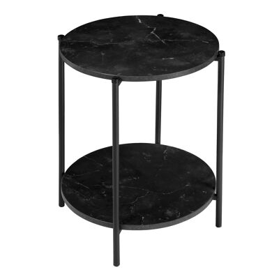 Tavolino effetto marmo nero - Dia. 40 cm