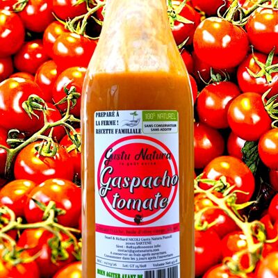 Homemade tomato gazpacho in Corsica